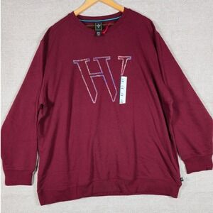 Houston White Mens 3XL Burgundy Graphic W Crewneck‎ Sweatshirt NWT
